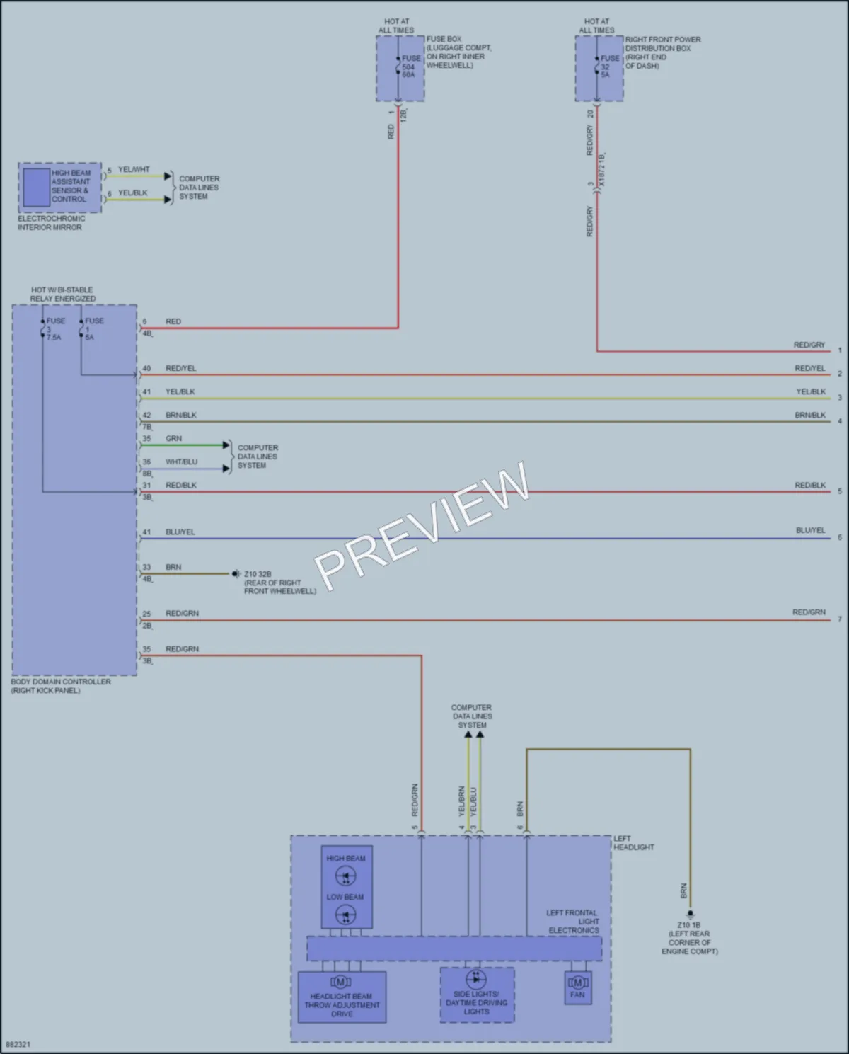 2024 BMW Z4 Headlights wiring diagram preview