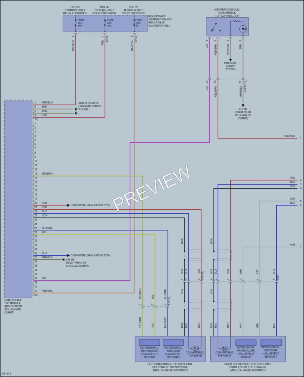 2024 BMW Z4 Power Top Sunroof wiring diagram preview