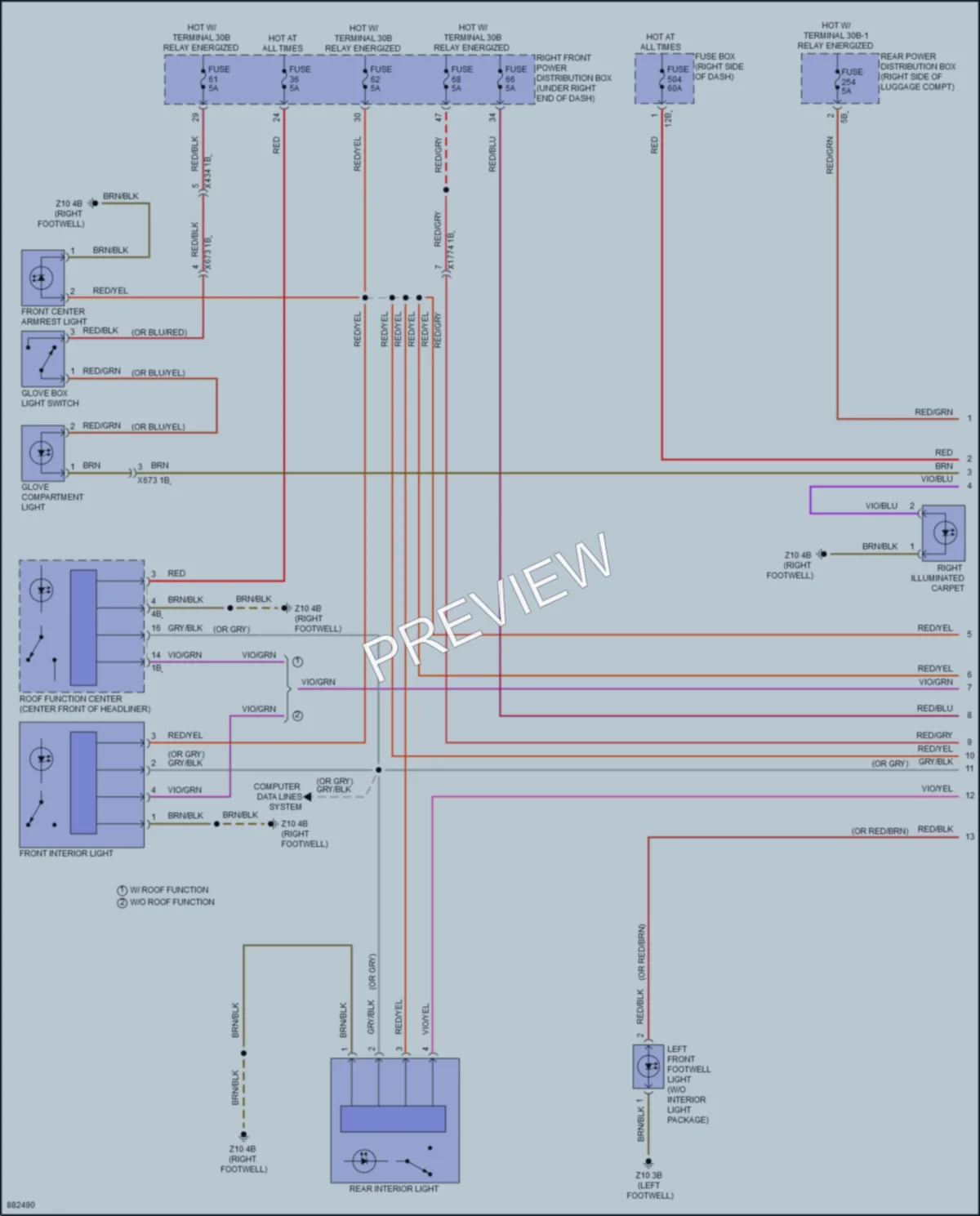 2024 BMW i4GranCoupe Interior Lights wiring diagram preview