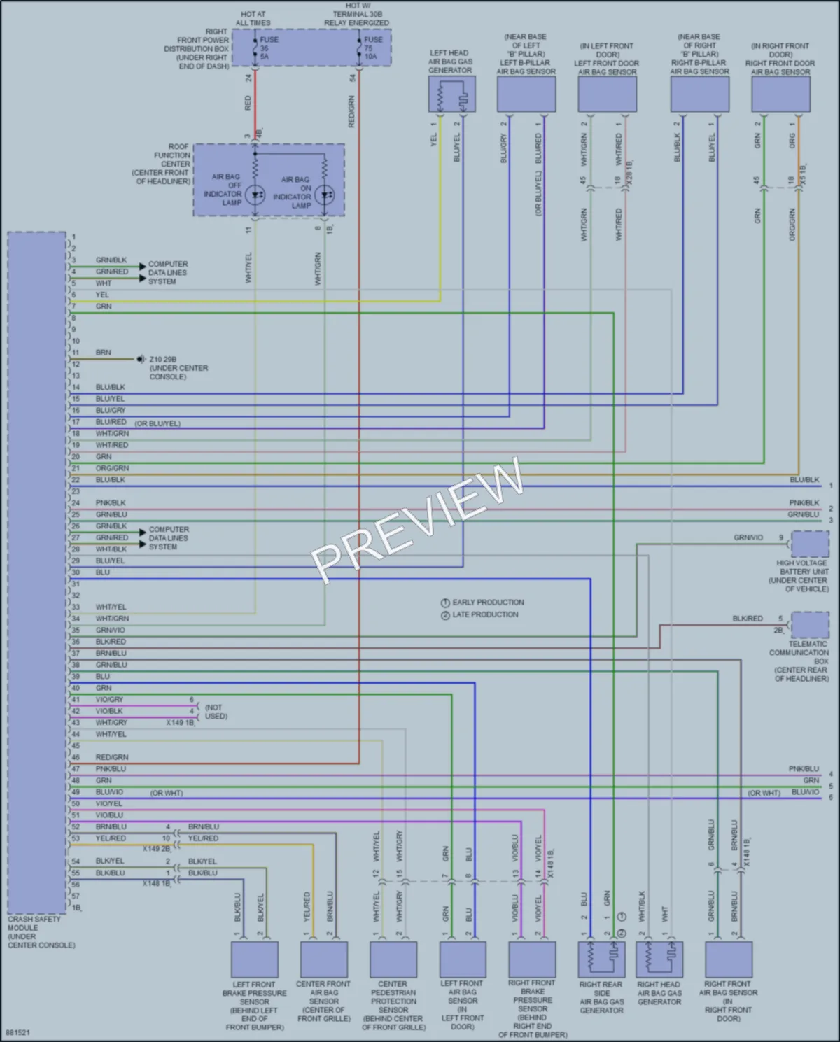 2024 BMW i4GranCoupe Supplemental Restraints wiring diagram preview