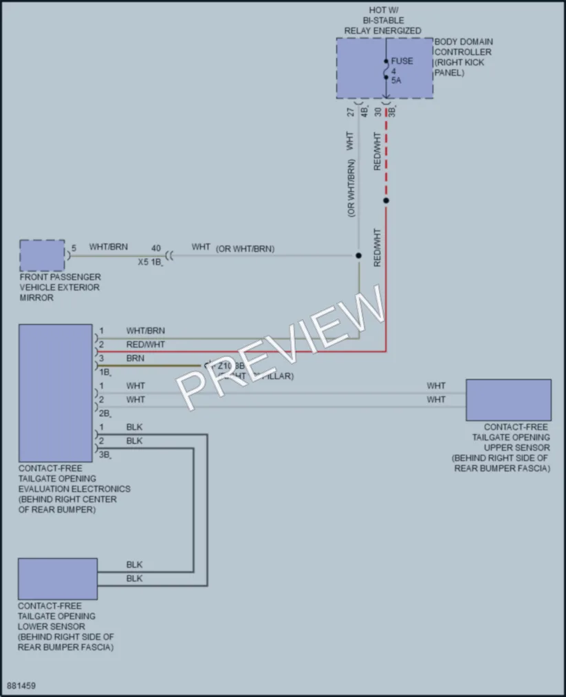 2024 BMW i4GranCoupe Trunk Tailgate Fuel Door wiring diagram preview