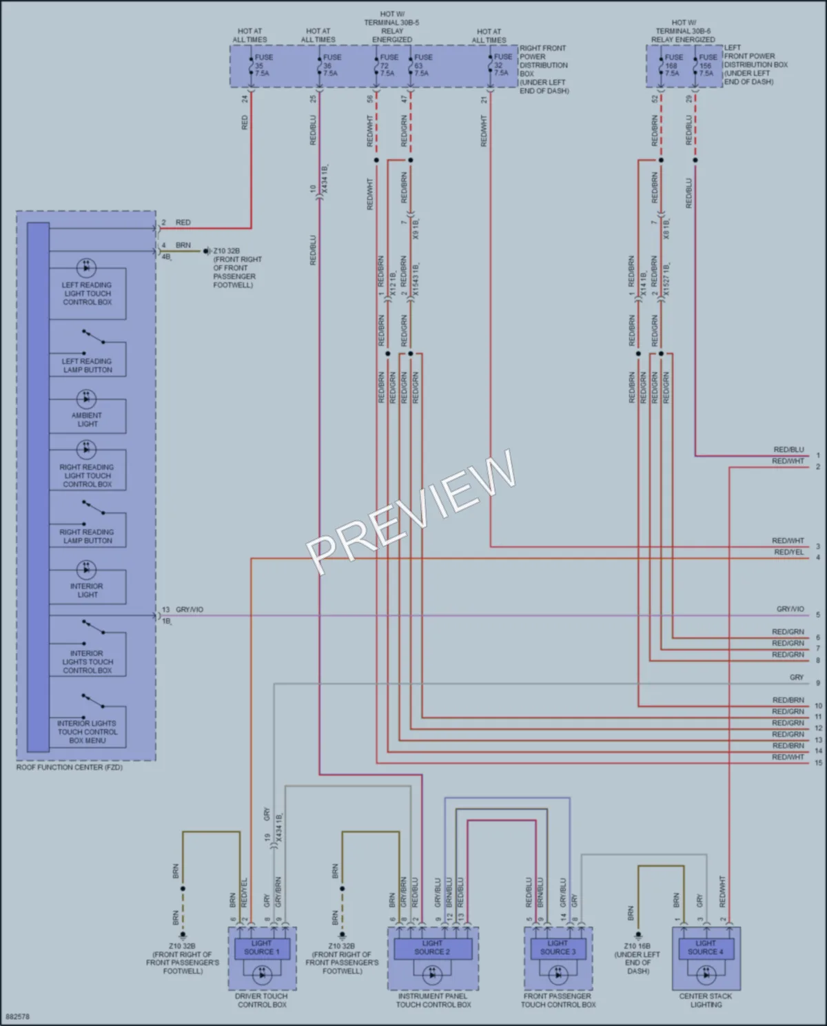 2024 BMW i5 Interior Lights wiring diagram preview