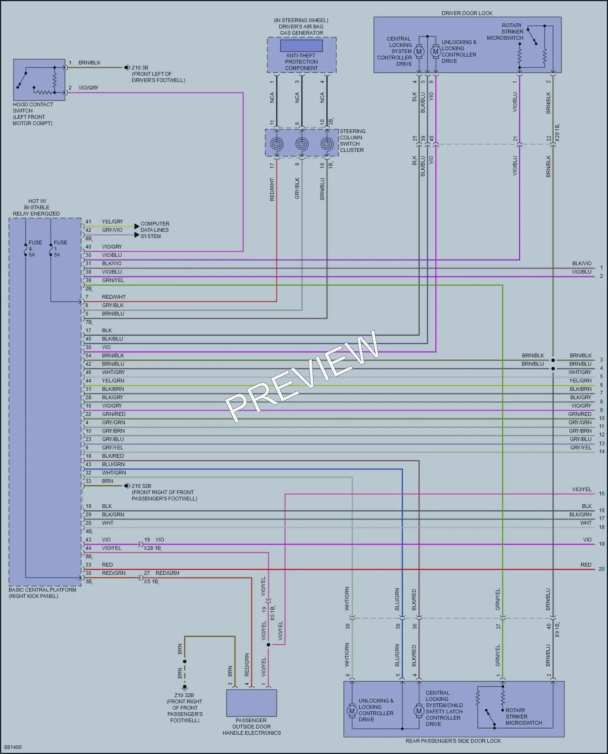 2024 BMW i5 Power Door Locks wiring diagram preview