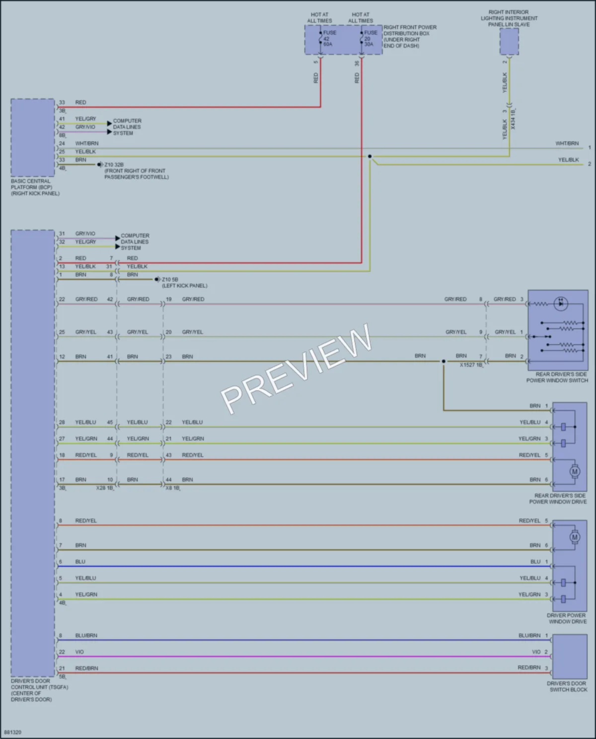 2024 BMW i5 Power Windows wiring diagram preview