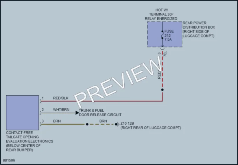 2024 BMW i5 Trunk Tailgate Fuel Door wiring diagram preview