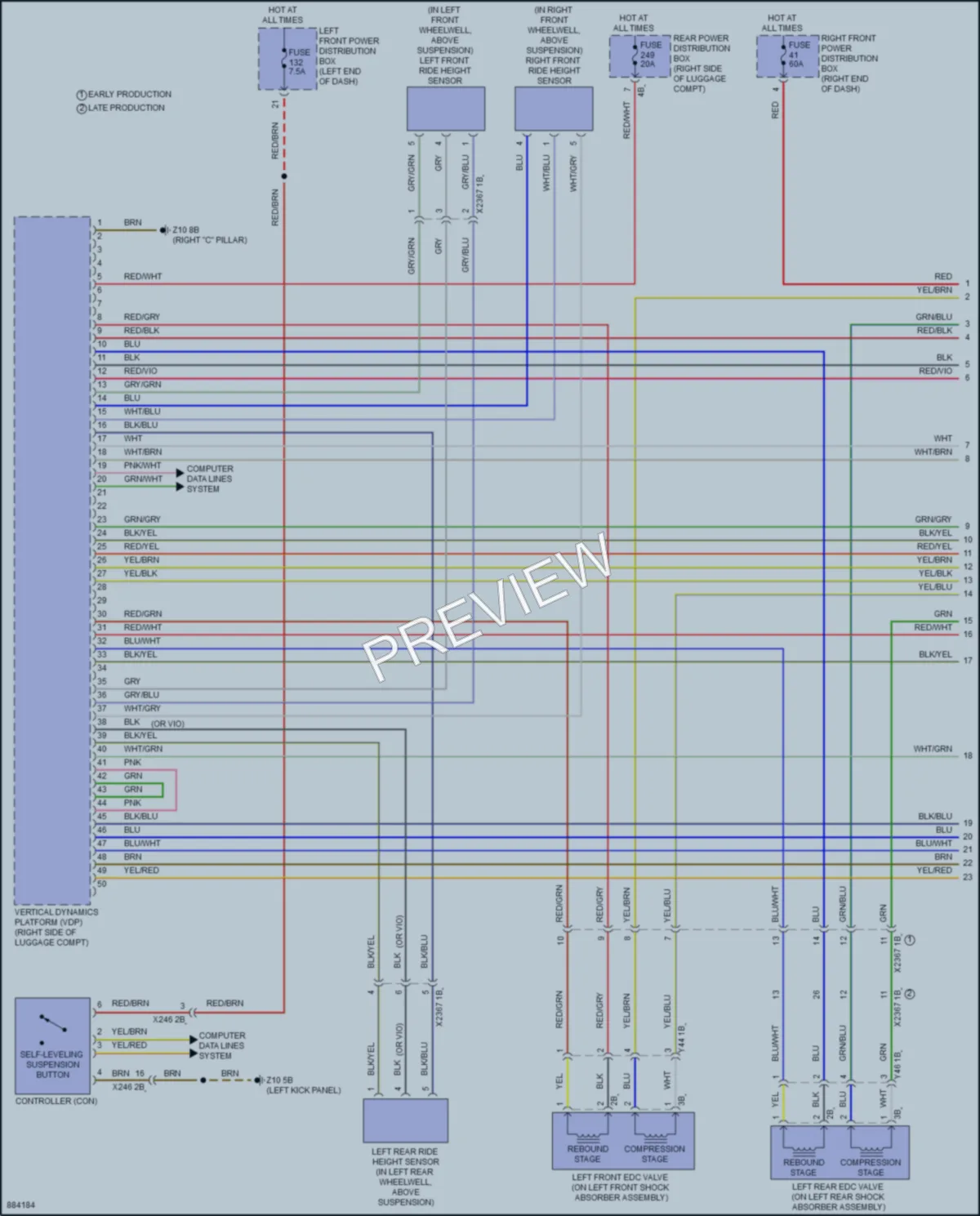 2024 BMW i7 Electronic Suspension wiring diagram preview