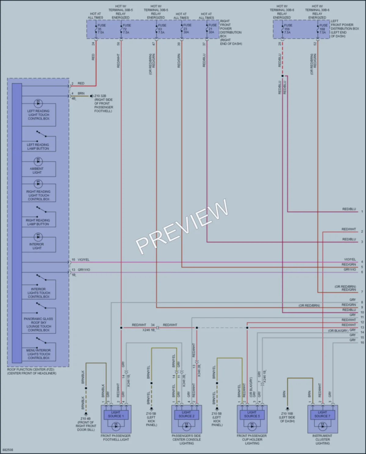 2024 BMW i7 Interior Lights wiring diagram preview