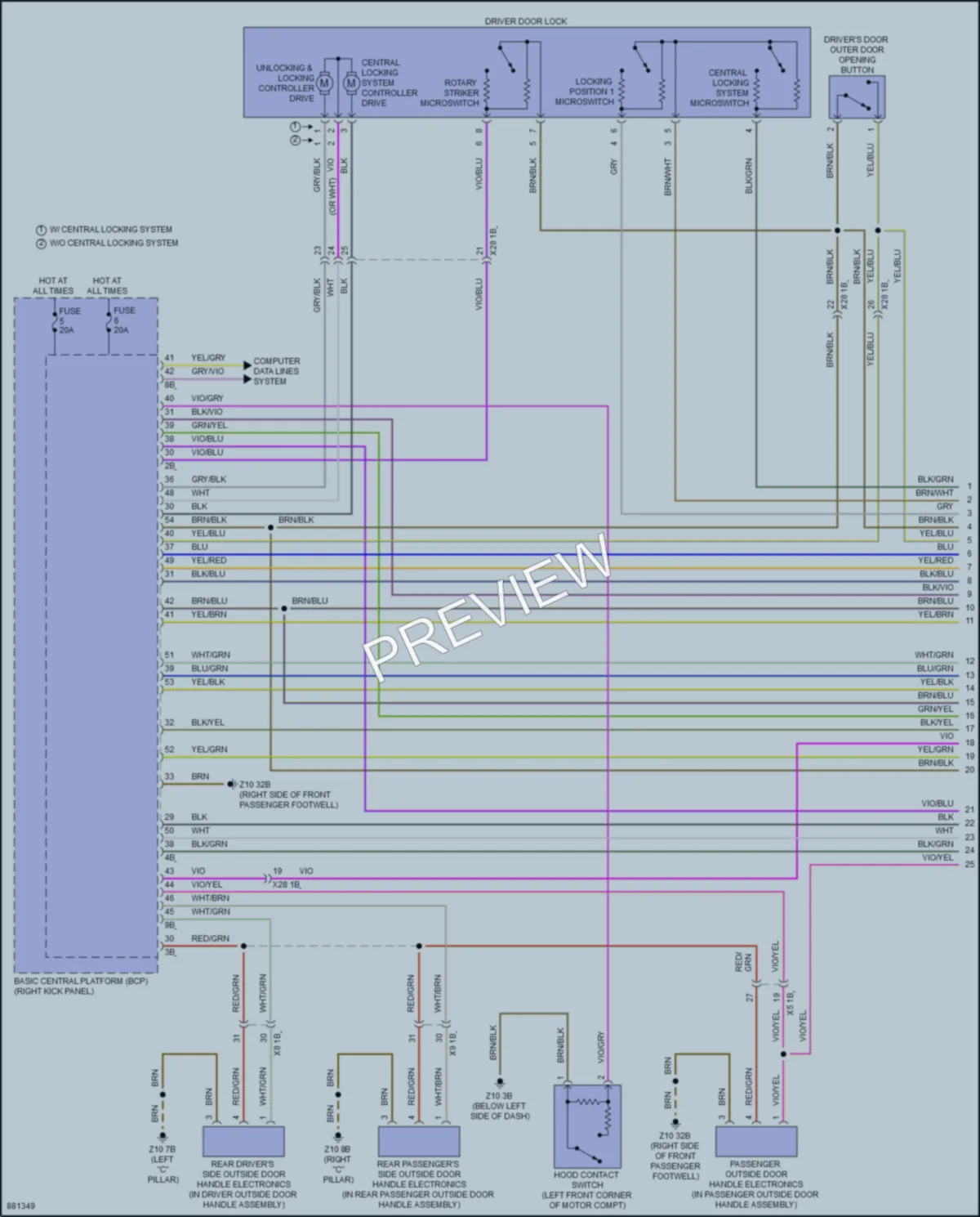 2024 BMW i7 Power Door Locks wiring diagram preview