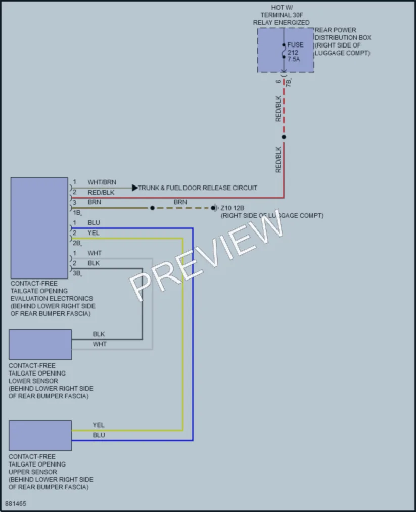 2024 BMW i7 Trunk Tailgate Fuel Door wiring diagram preview