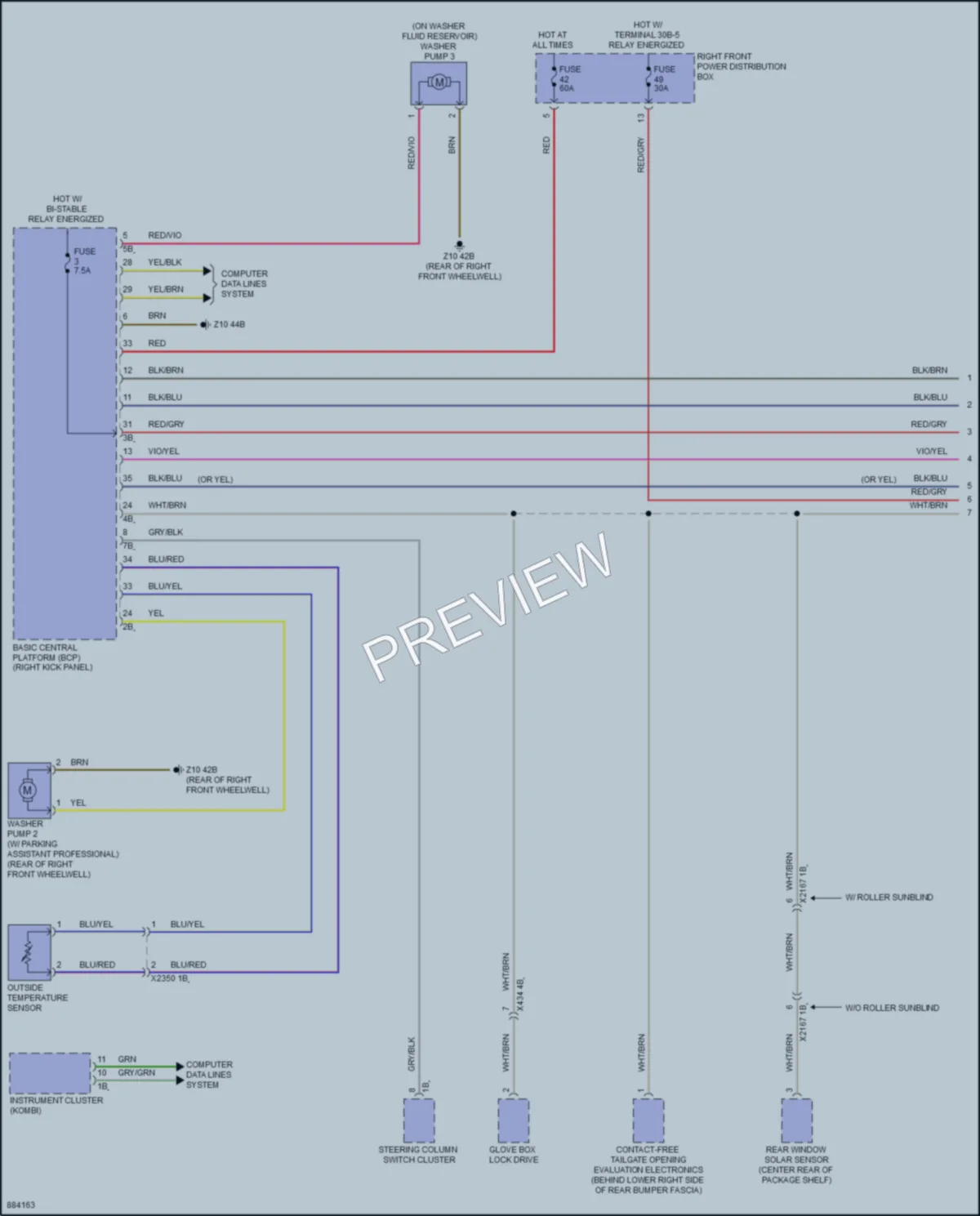 2024 BMW i7 Wiper Washer wiring diagram preview