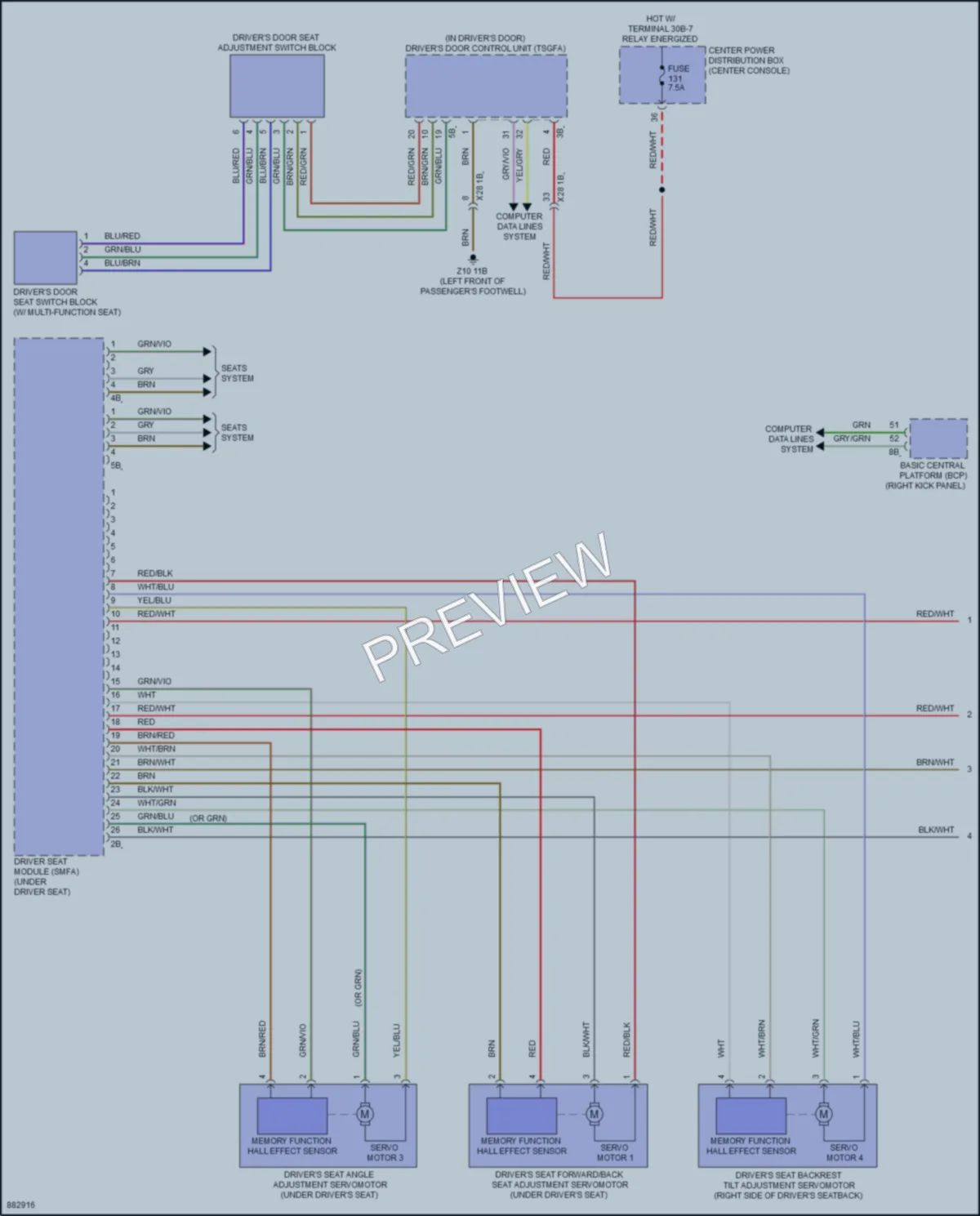 2024 BMW iX Memory Systems wiring diagram preview