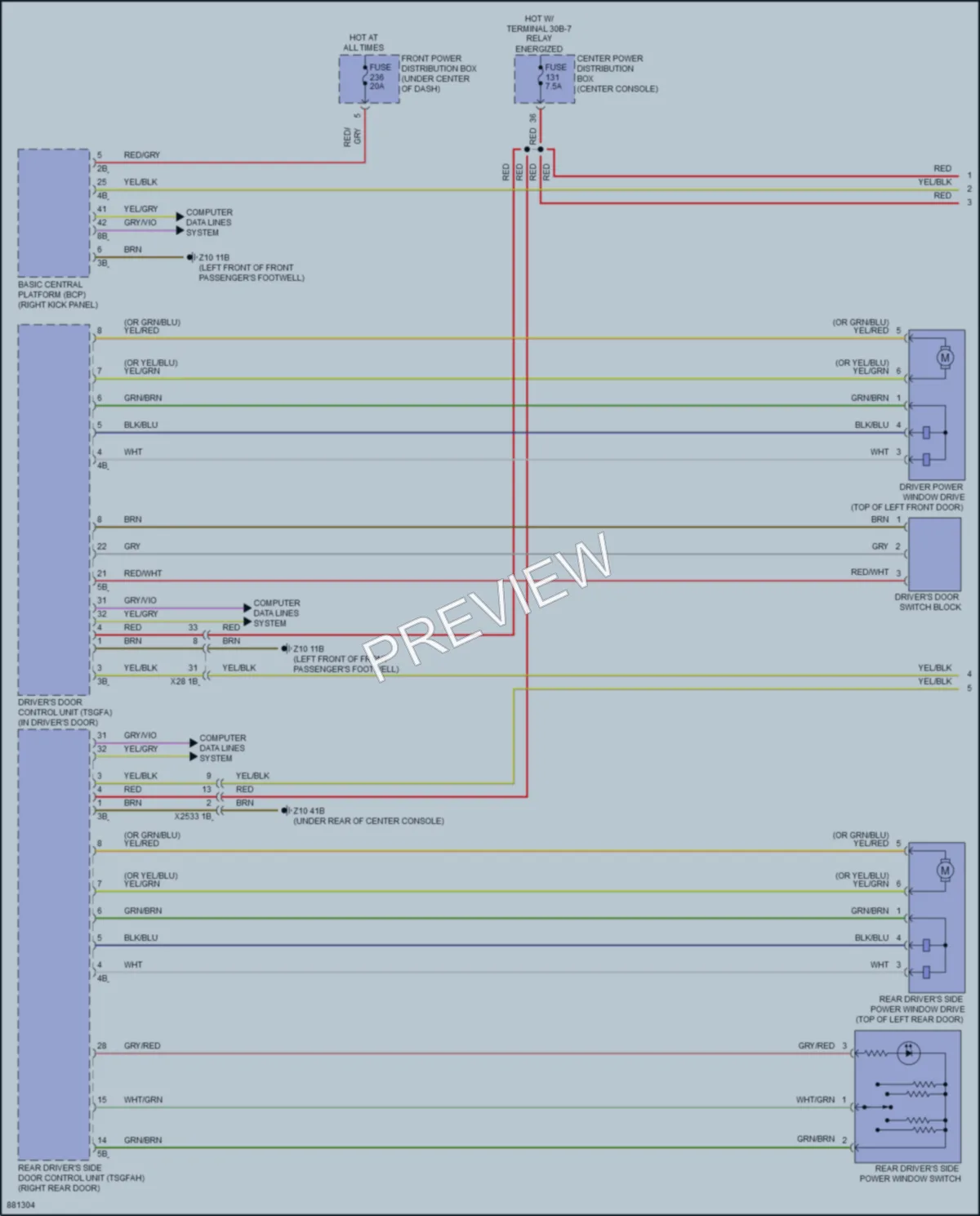 2024 BMW iX Power Windows wiring diagram preview