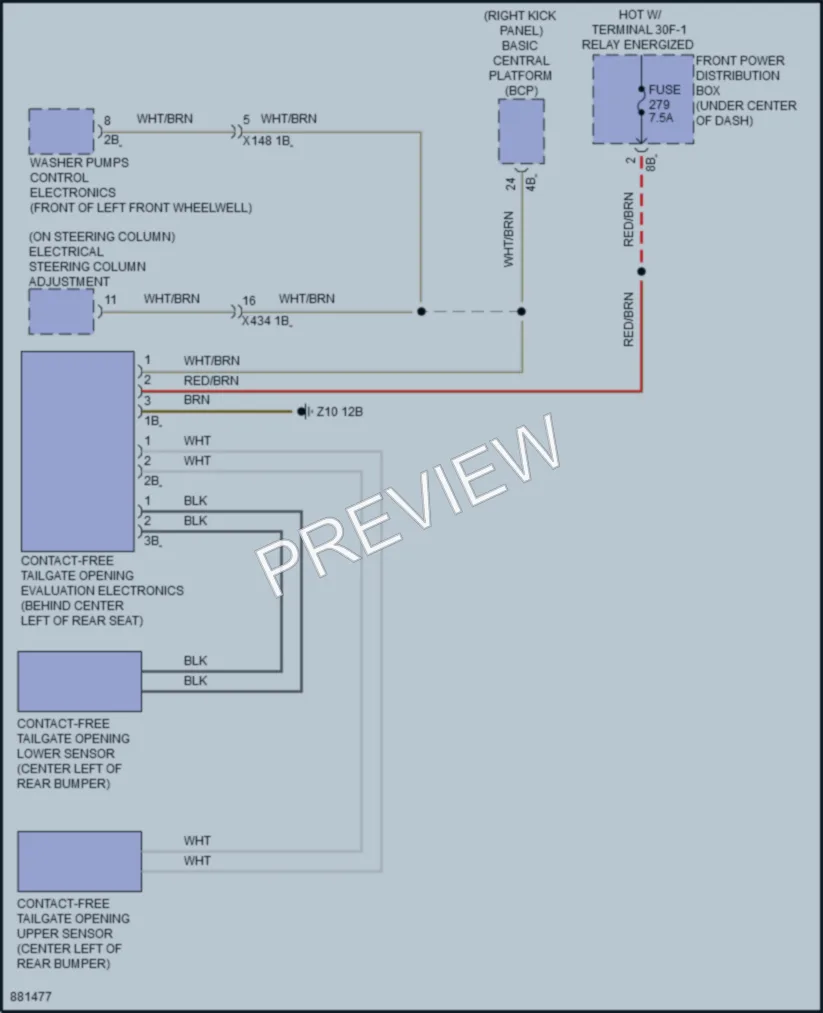2024 BMW iX Trunk Tailgate Fuel Door wiring diagram preview