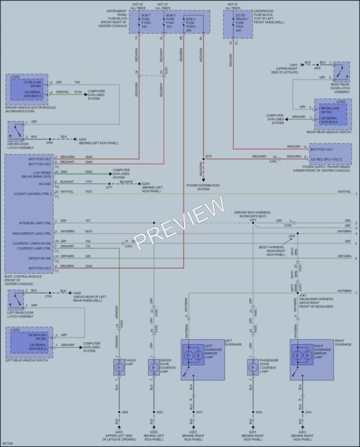 2024 Buick Enclave Interior Lights wiring diagram preview