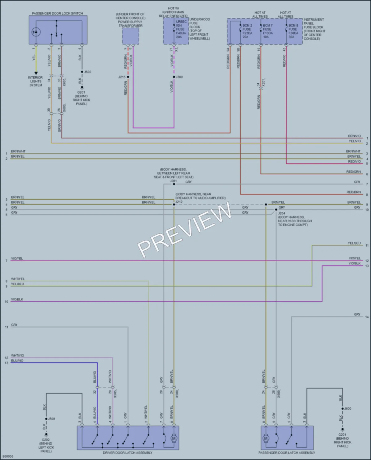 2024 Buick Enclave Power Door Locks wiring diagram preview