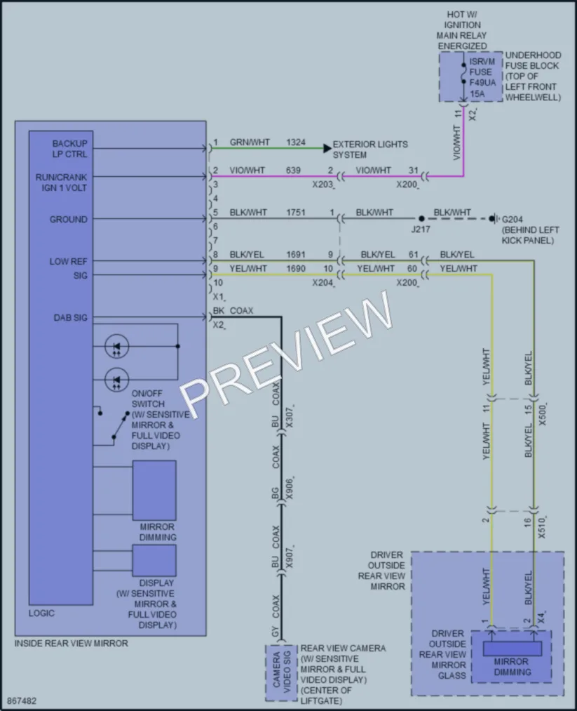 2024 Buick Enclave Power Mirrors wiring diagram preview