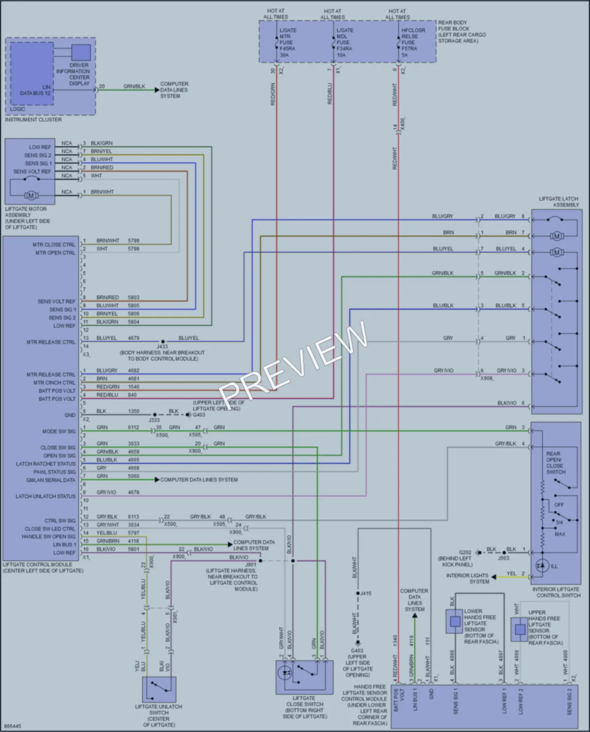 2024 Buick Enclave Trunk Tailgate Fuel Door wiring diagram preview