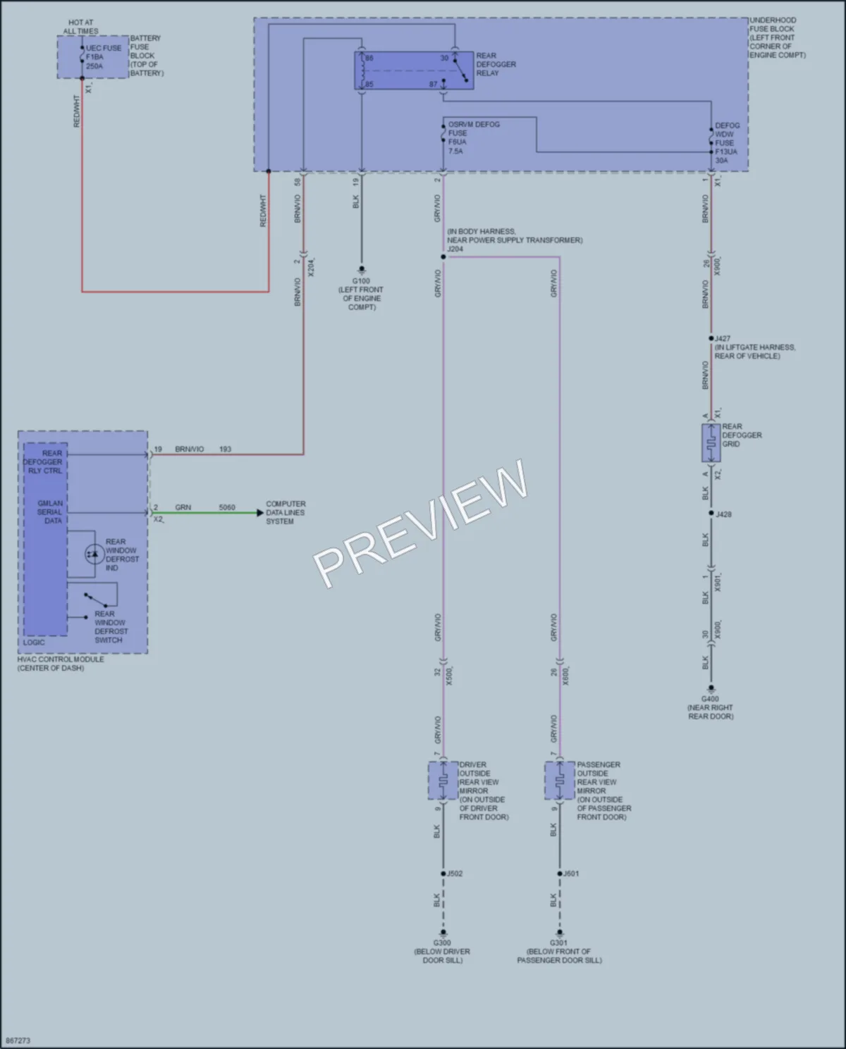 2024 Buick EncoreGX Defoggers wiring diagram preview