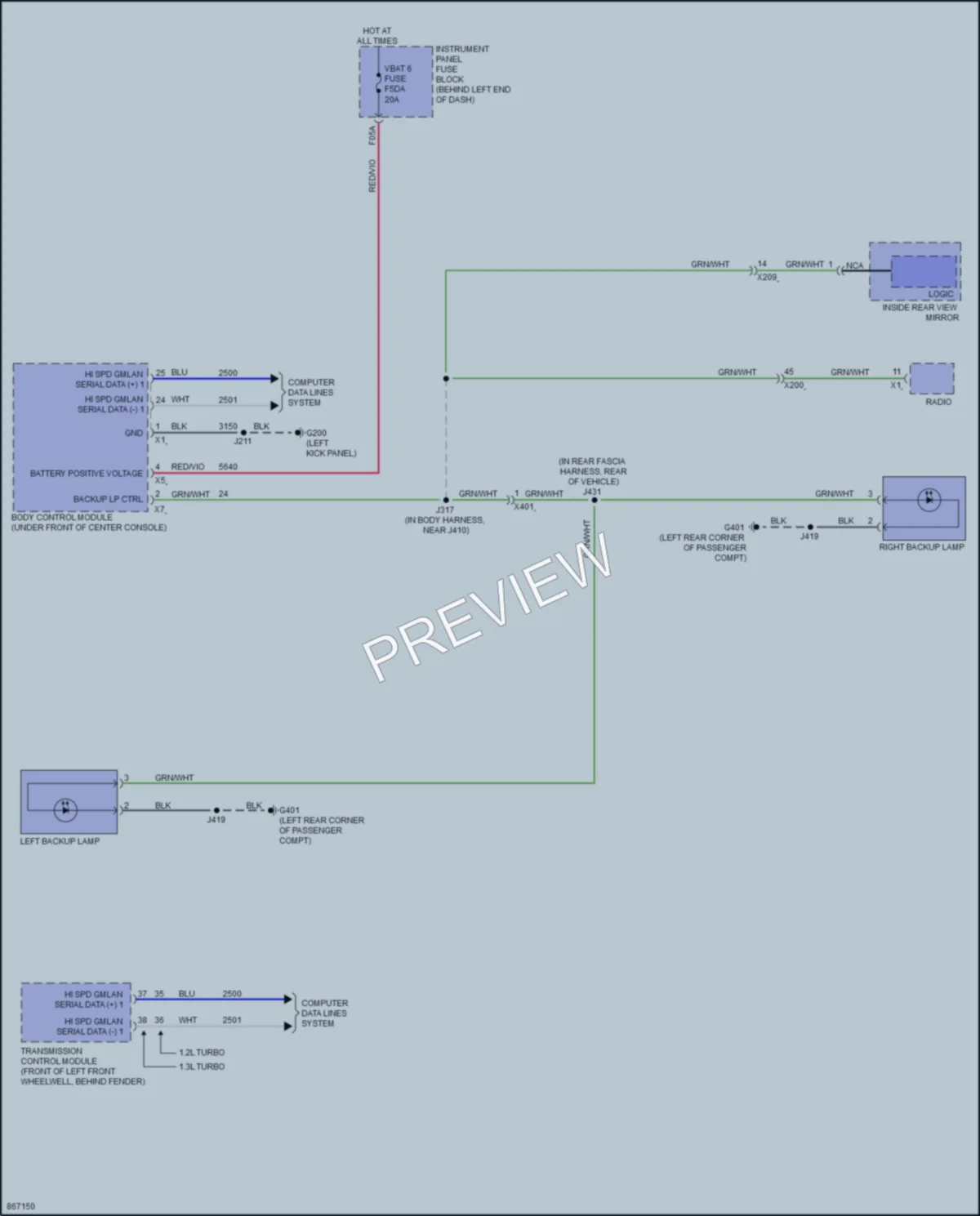 2024 Buick EncoreGX Exterior Lights wiring diagram preview