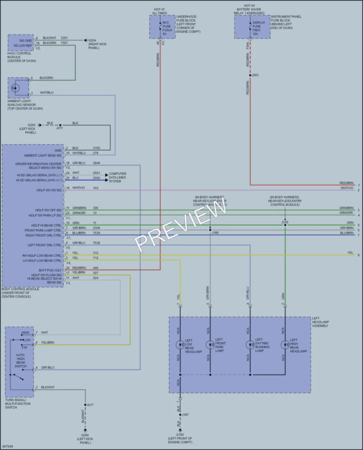 2024 Buick EncoreGX Headlights wiring diagram preview