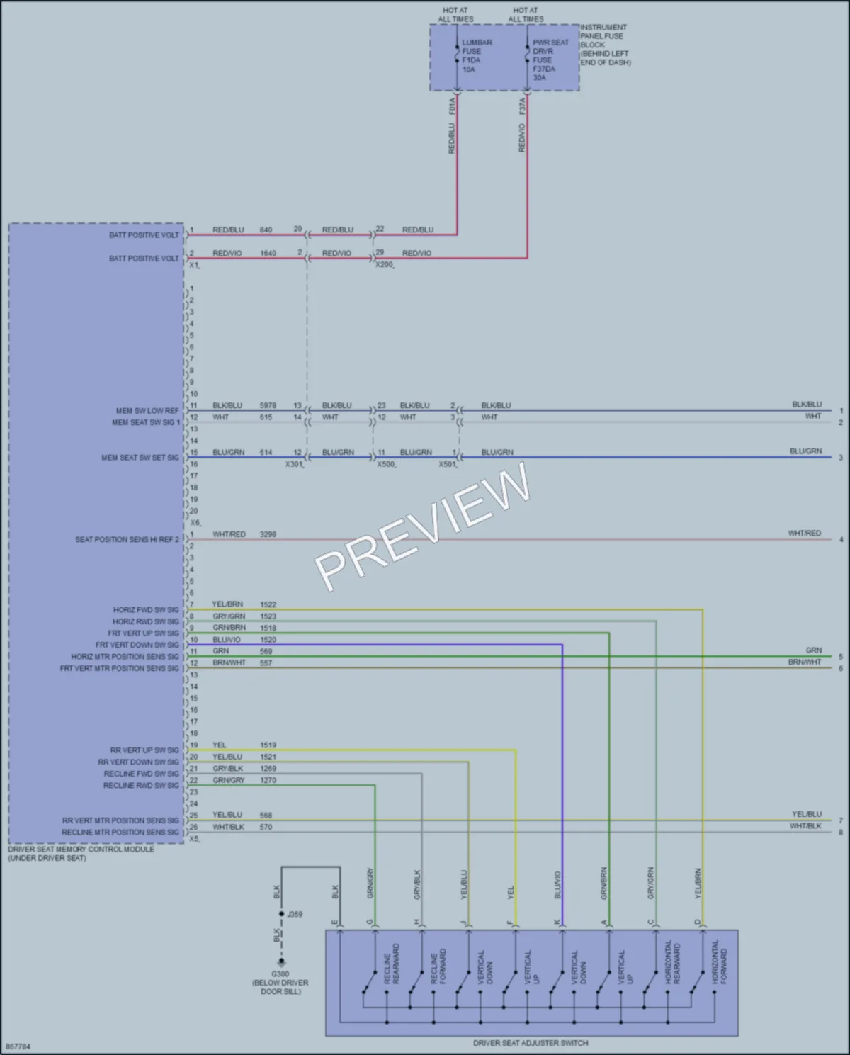 2024 Buick EncoreGX Memory Systems wiring diagram preview
