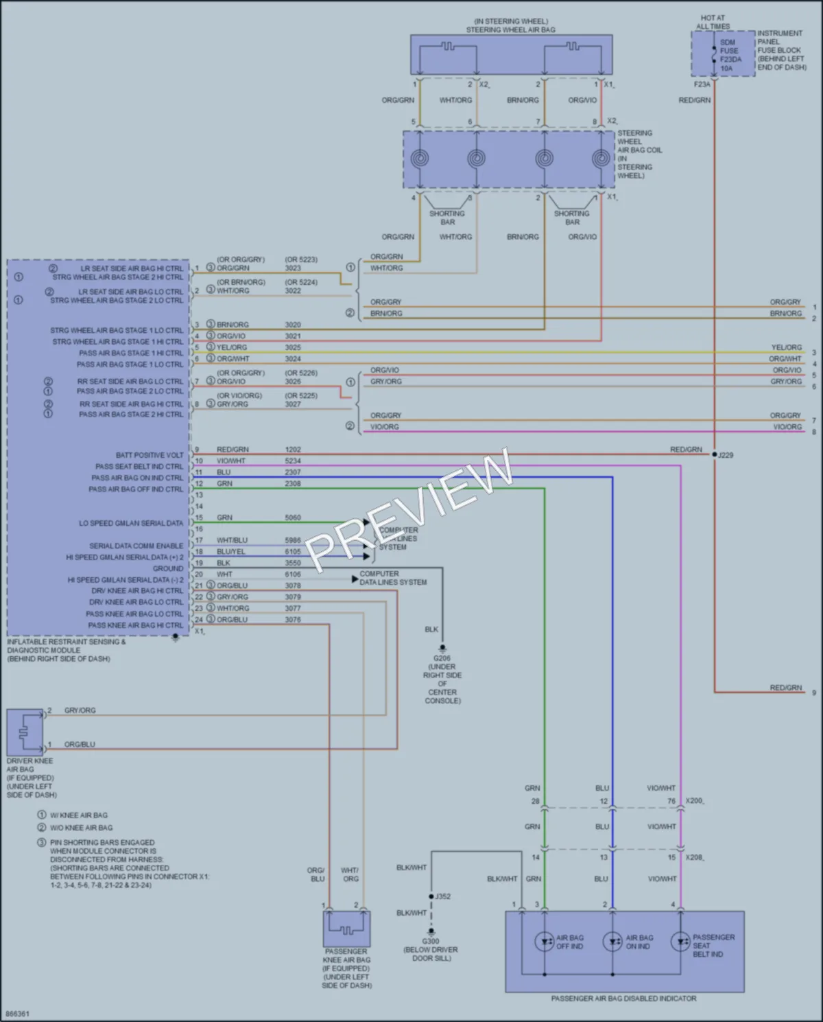 2024 Buick EncoreGX Supplemental Restraints wiring diagram preview