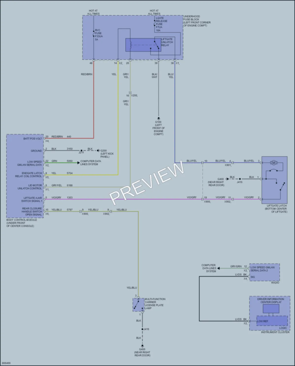 2024 Buick EncoreGX Trunk Tailgate Fuel Door wiring diagram preview
