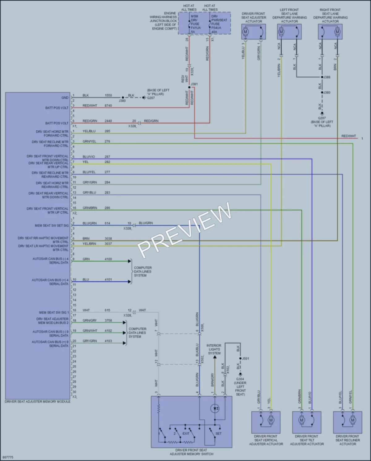 2024 Buick Envision Memory Systems wiring diagram preview