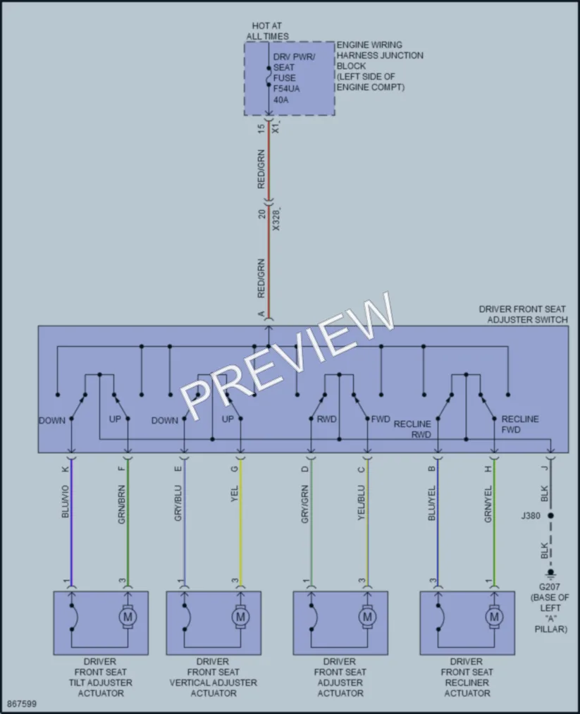 2024 Buick Envision Power Seats wiring diagram preview