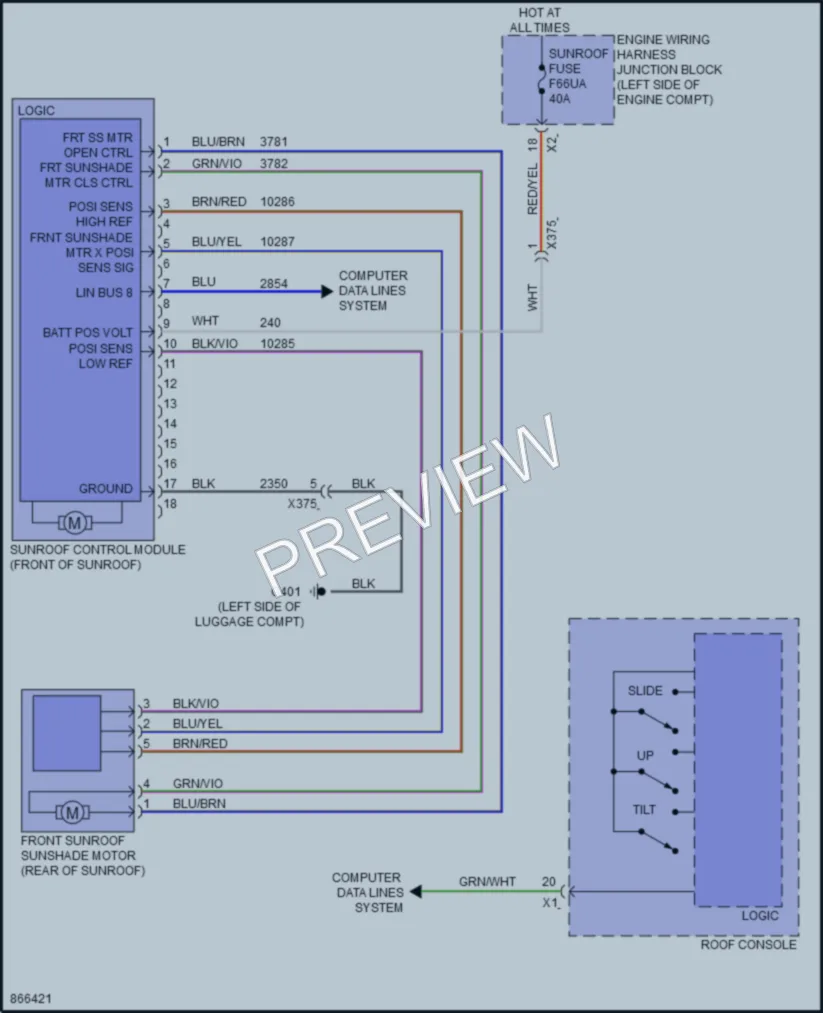 2024 Buick Envision Power Top Sunroof wiring diagram preview