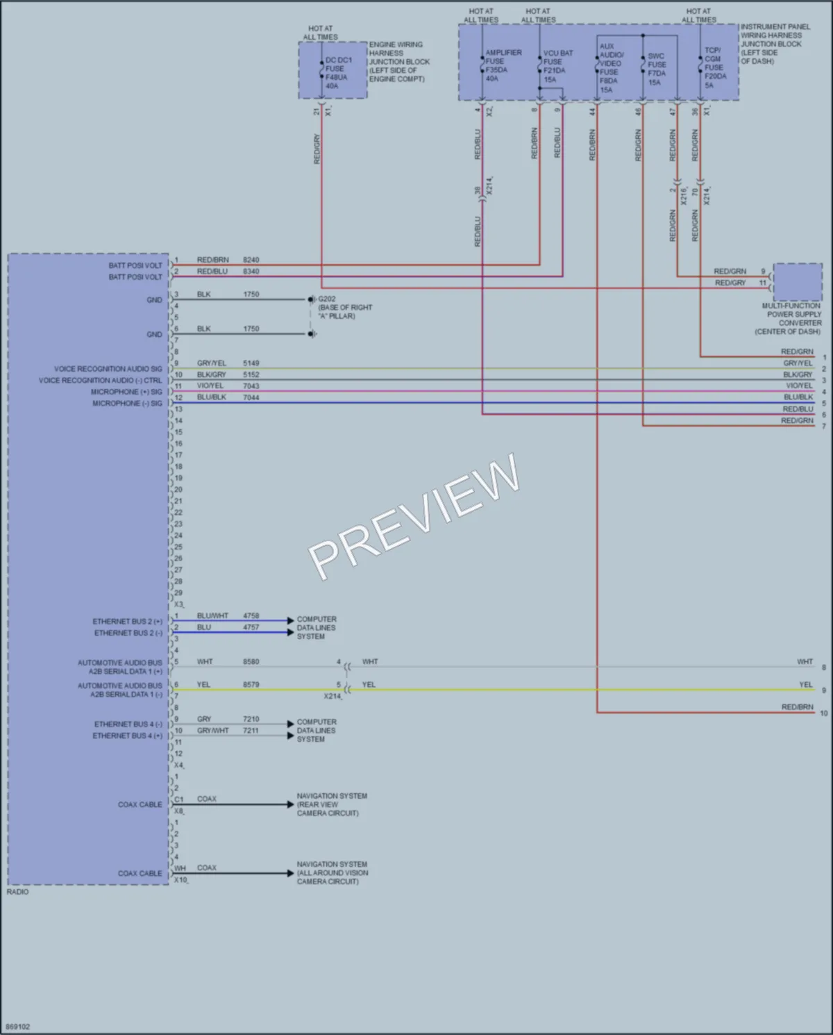 2024 Buick Envision Radio wiring diagram preview
