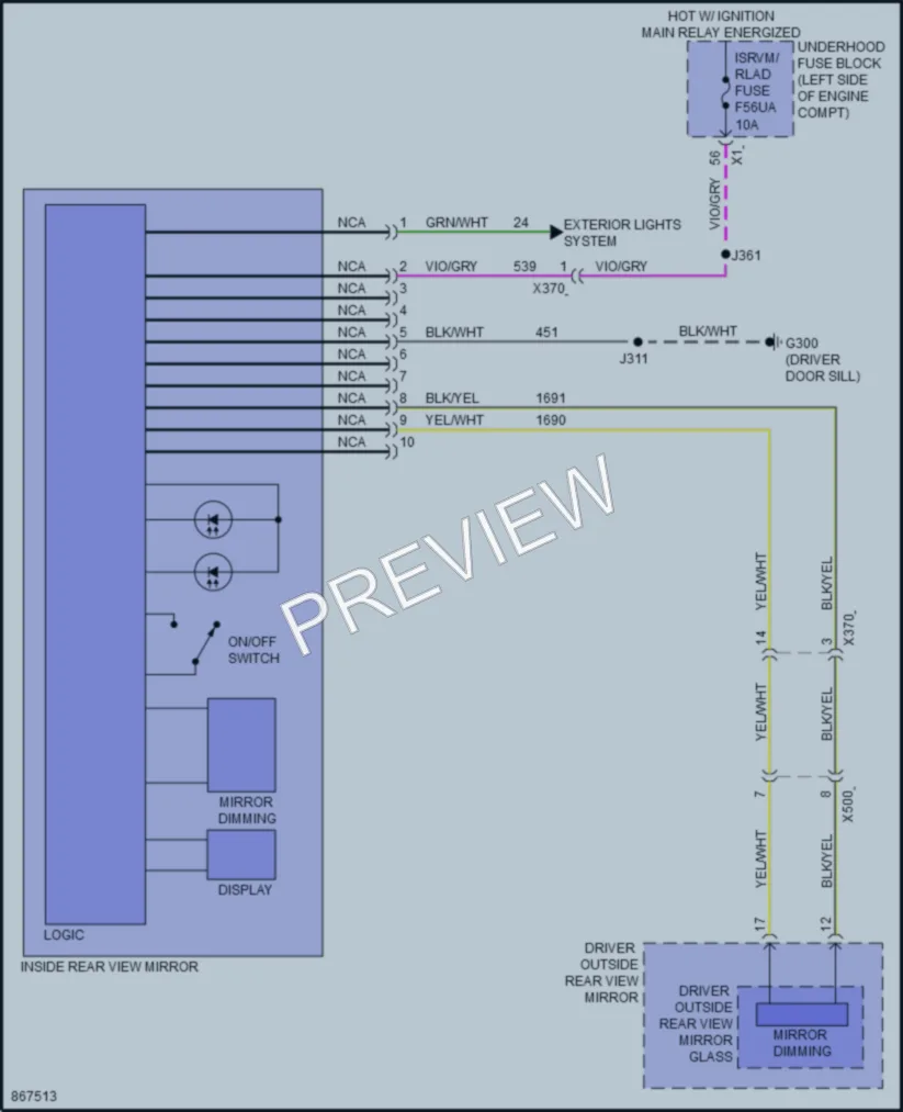 2024 Buick Envista Power Mirrors wiring diagram preview