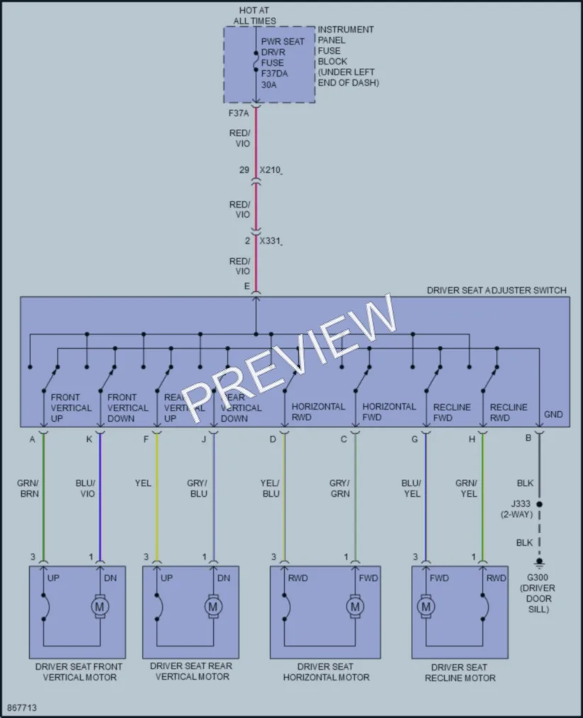 2024 Buick Envista Power Seats wiring diagram preview