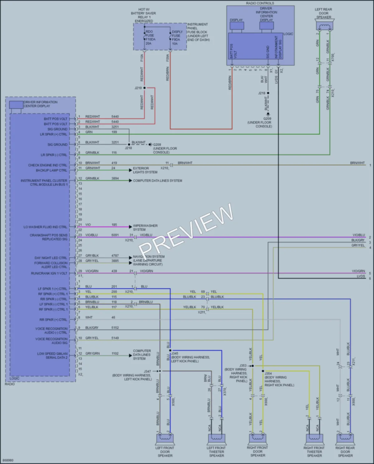 2024 Buick Envista Radio wiring diagram preview