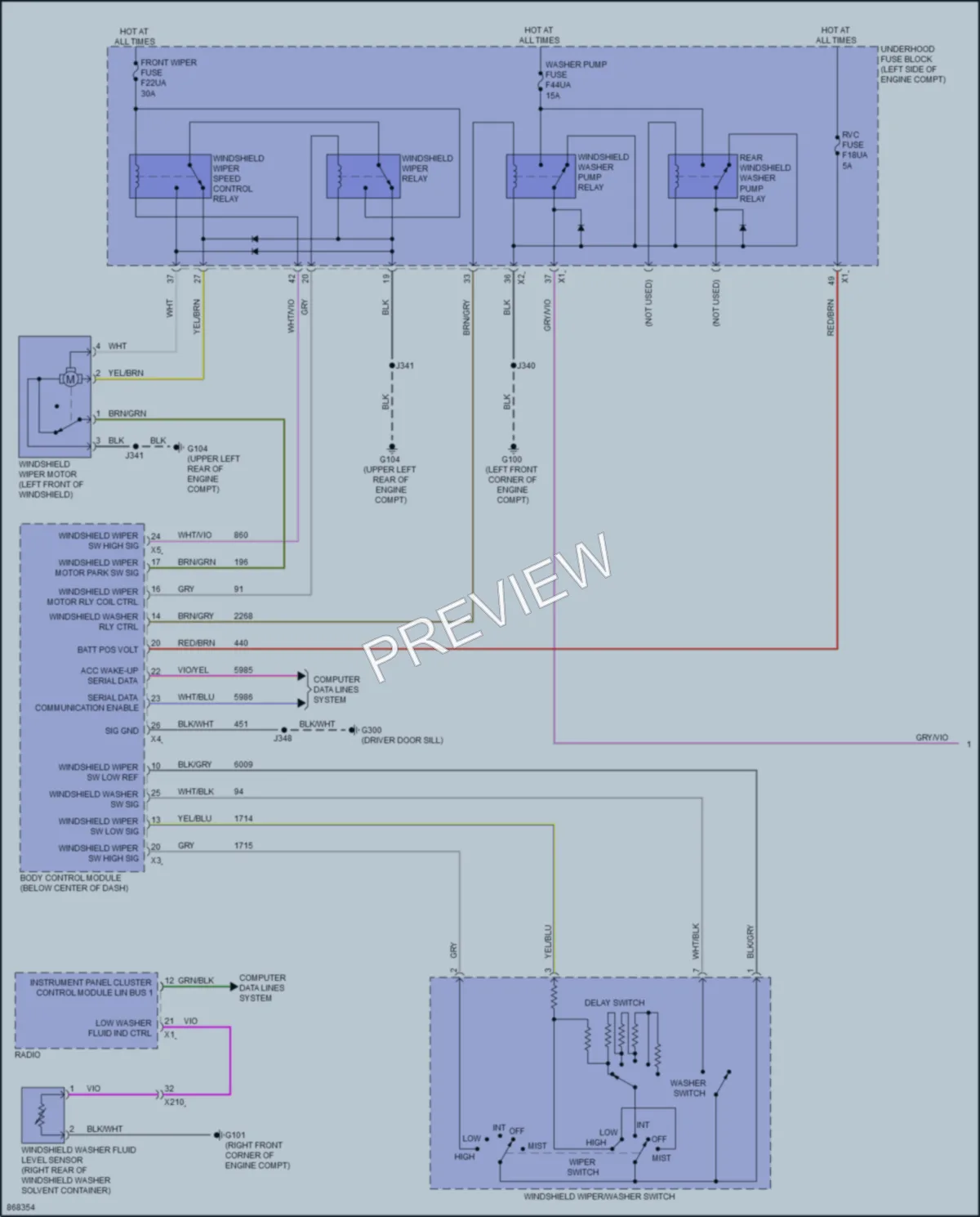 2024 Buick Envista Wiper Washer wiring diagram preview