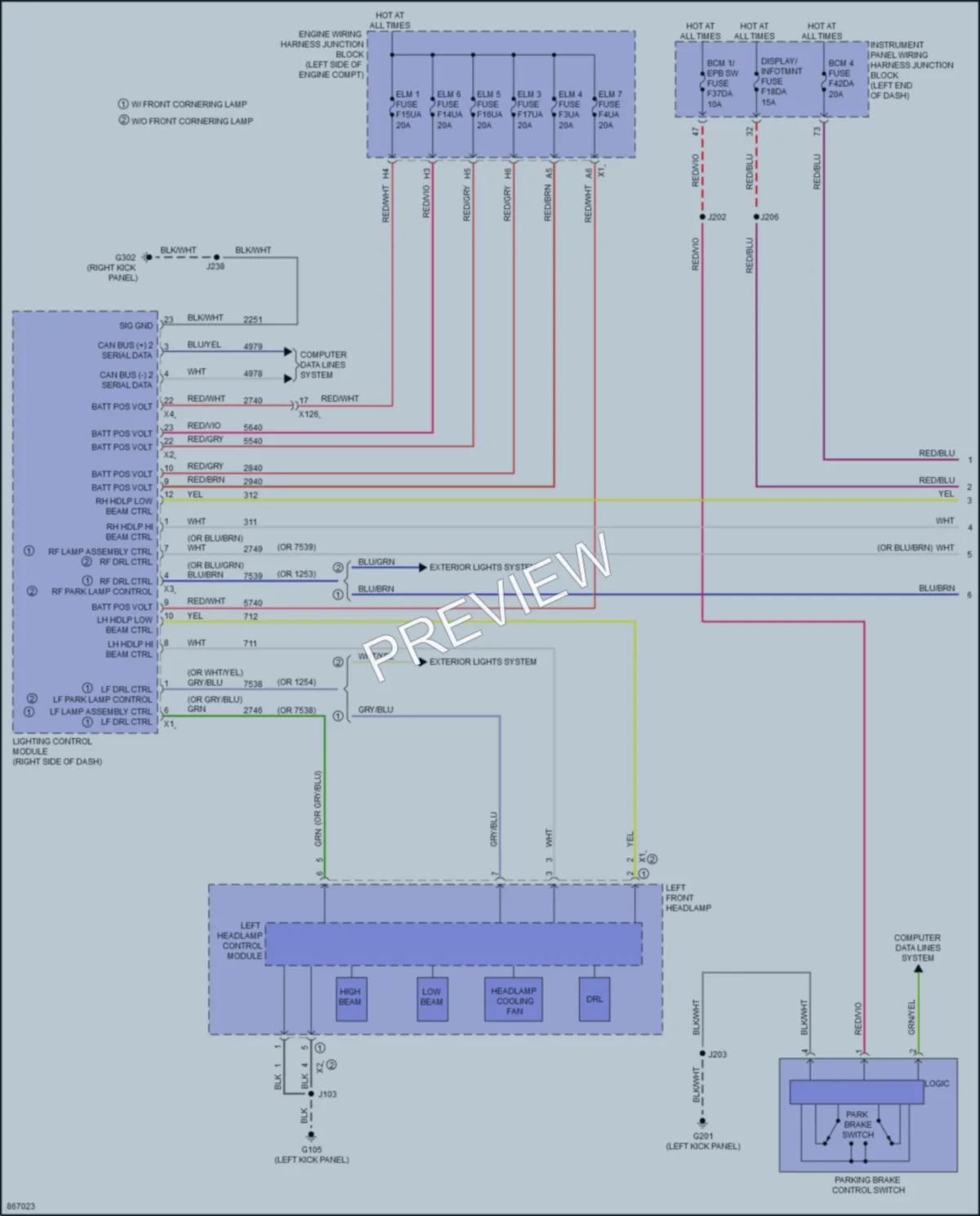 2024 Cadillac CT4 Headlights wiring diagram preview