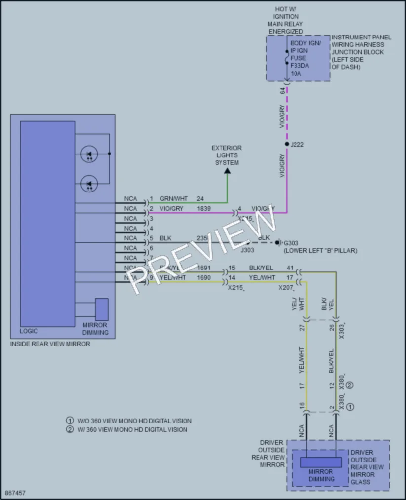 2024 Cadillac CT4 Power Mirrors wiring diagram preview