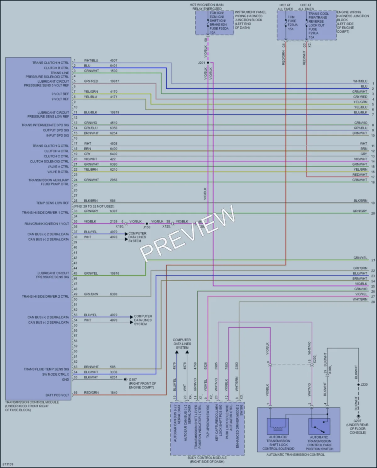 2024 Cadillac CT4 Transmission wiring diagram preview