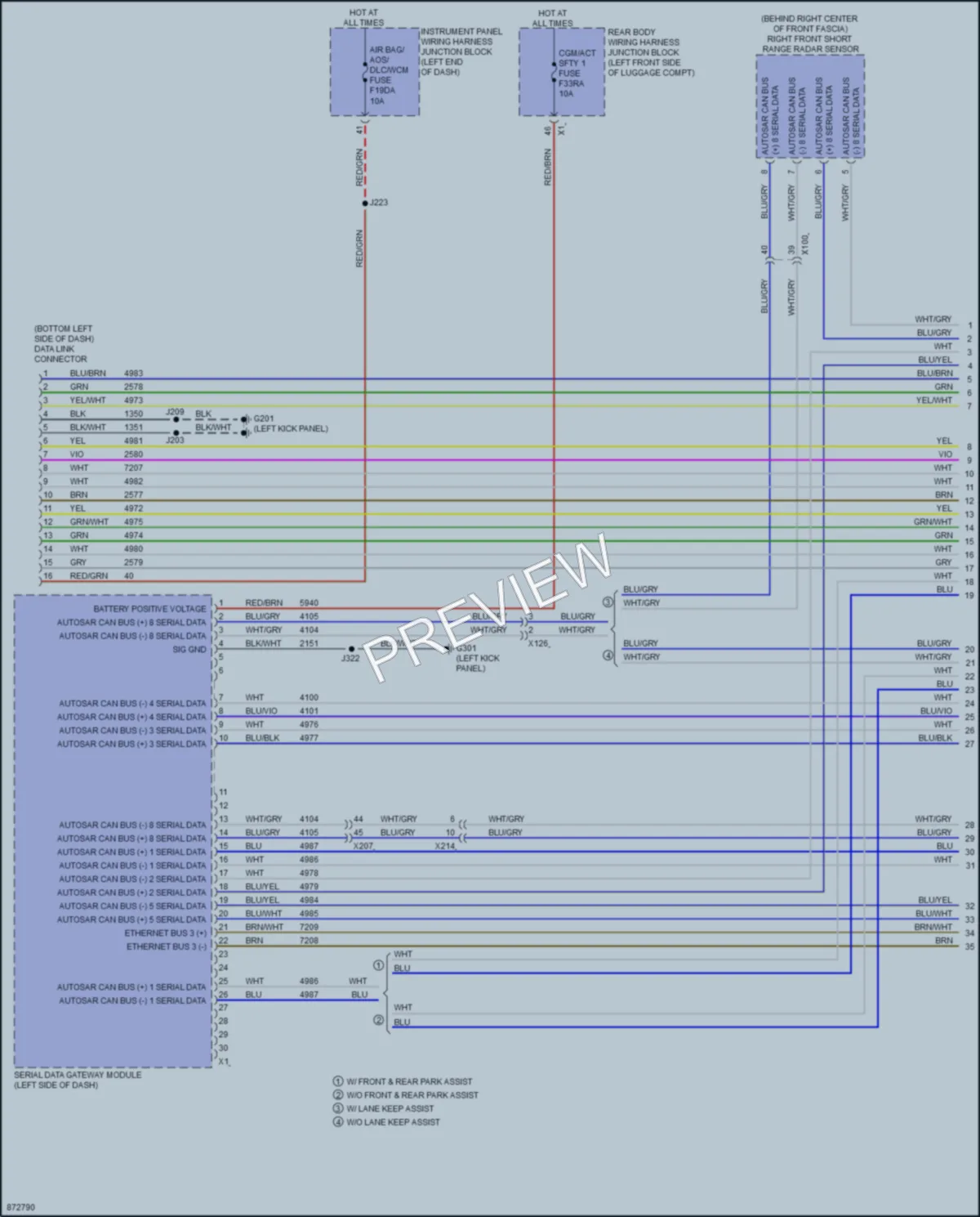 2024 Cadillac CT4V Computer Data Lines wiring diagram preview