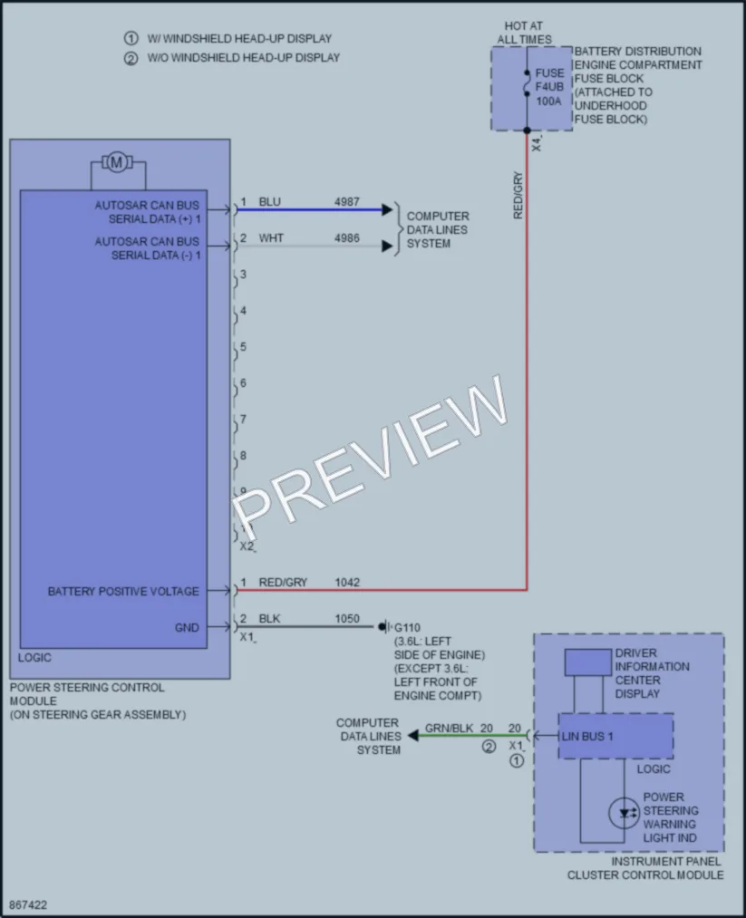 2024 Cadillac CT4V Electronic Power Steering wiring diagram preview