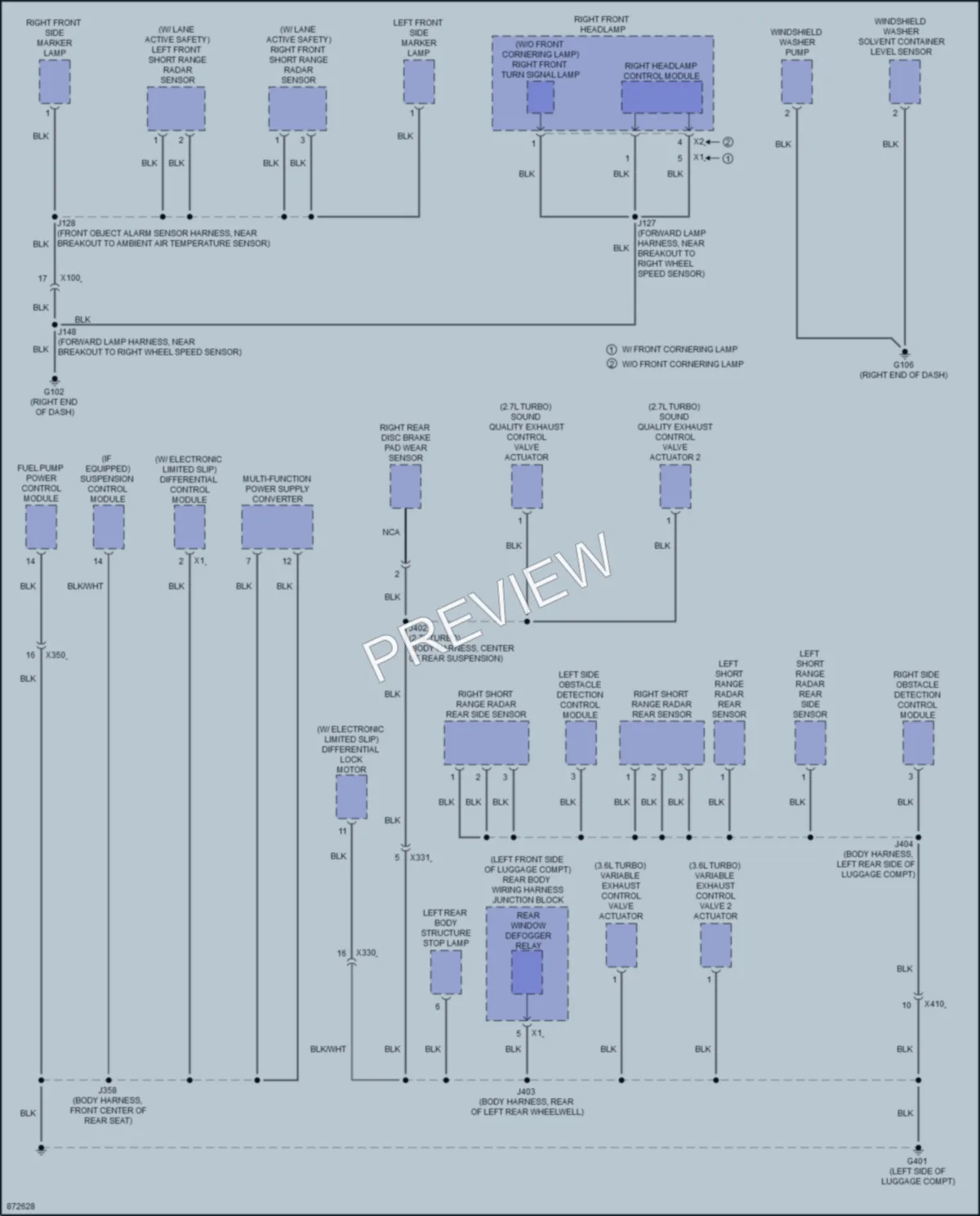 2024 Cadillac CT4V Ground Distribution wiring diagram preview