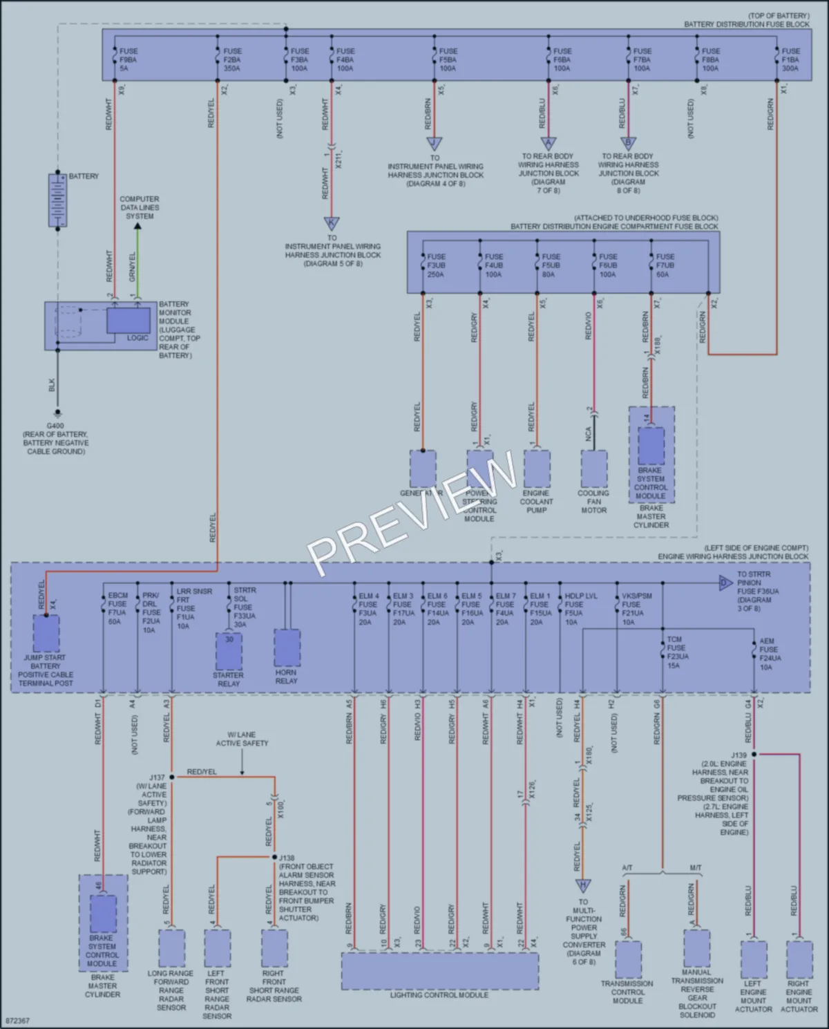 2024 Cadillac CT4V Power Distribution wiring diagram preview