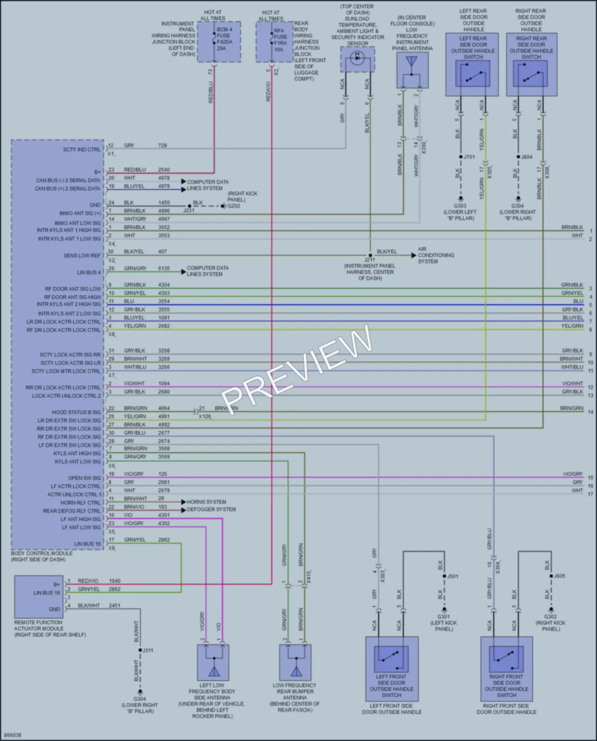 2024 Cadillac CT4V Power Door Locks wiring diagram preview