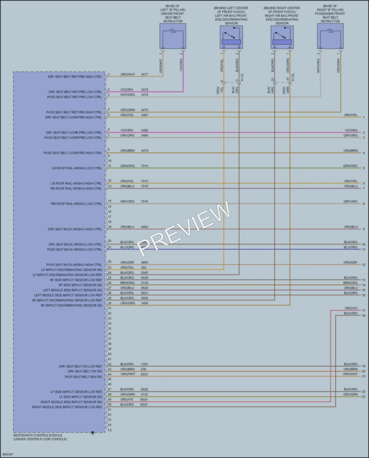 2024 Cadillac CT4V Supplemental Restraints wiring diagram preview