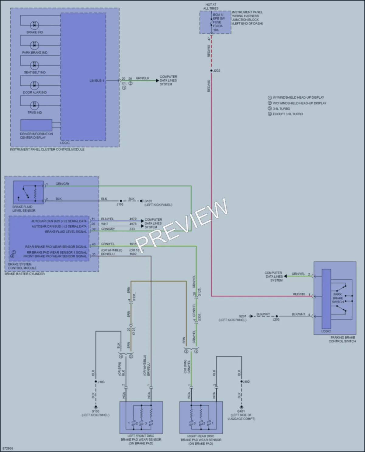 2024 Cadillac CT4V Warning Systems wiring diagram preview
