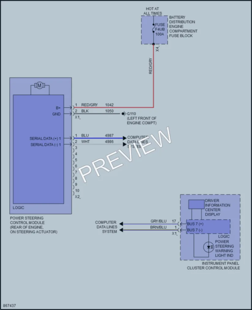 2024 Cadillac CT5 Electronic Power Steering wiring diagram preview