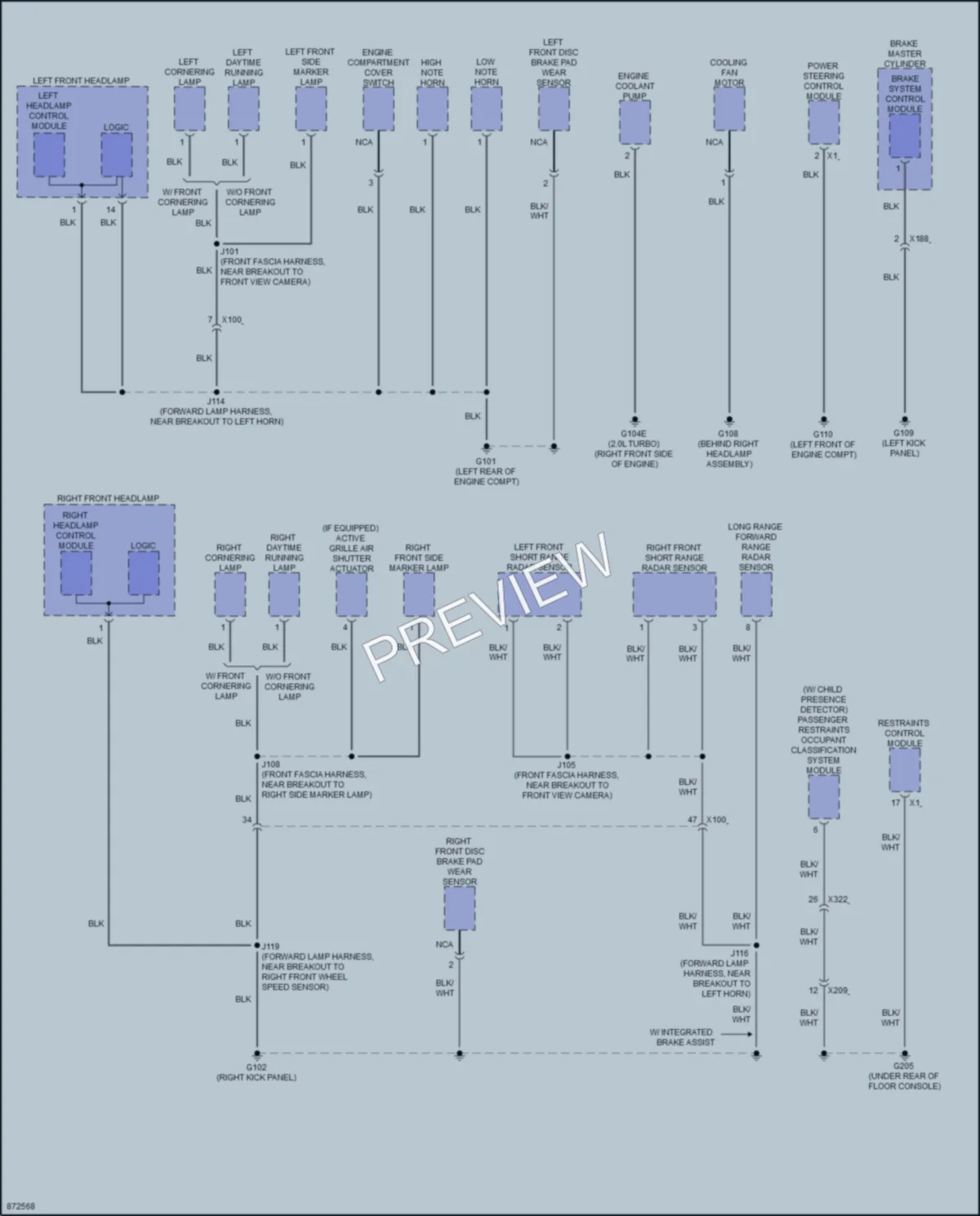 2024 Cadillac CT5 Ground Distribution wiring diagram preview