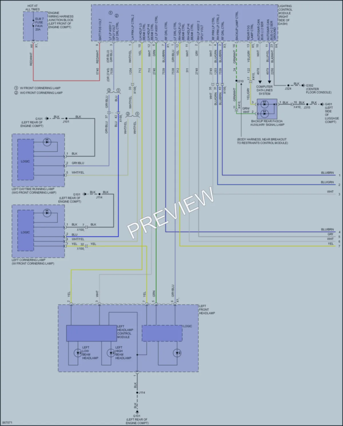 2024 Cadillac CT5 Headlights wiring diagram preview