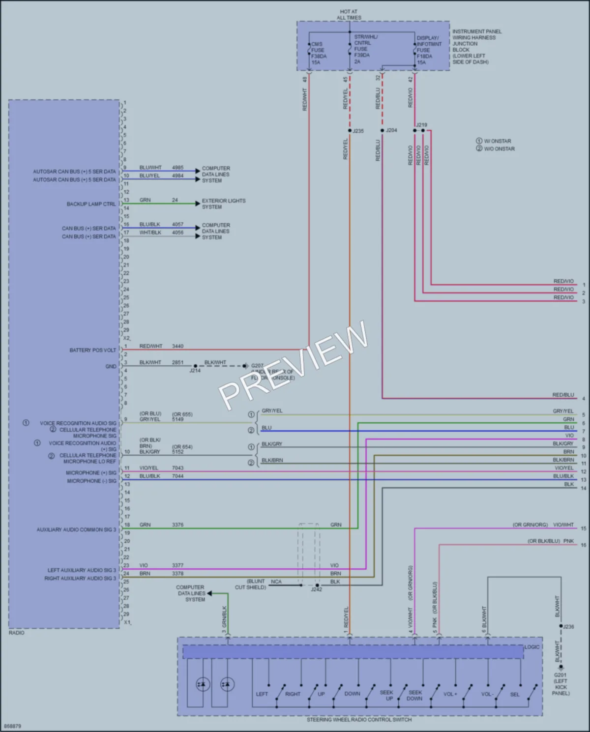 2024 Cadillac CT5 Radio wiring diagram preview