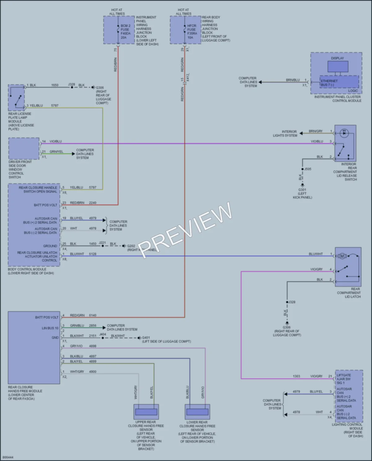 2024 Cadillac CT5 Trunk Tailgate Fuel Door wiring diagram preview